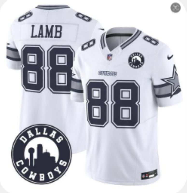 2026 Men Dallas Cowboys #88 Lamb White 6th generations Throwback Nike Limited NFL Jersey style 007